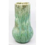 A Ruskin green crystalline glazed baluster vase, impressed marked and dated 1933, height approx 27cm