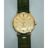 A gentlemans Certina presentation wristwatch, probably 15ct gold cased, with calendar baton , 29mm