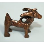 A Babylonian/Assyrian style bronze goat Amulet, c.1200 BC, with pierced hole to the neck,