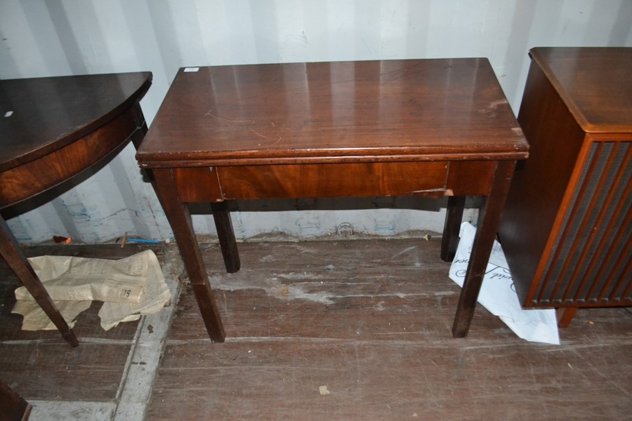 A George III mahogany tea table, fitted with a single drawer, raised on square legs, circa 1770,