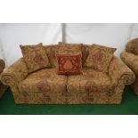 A Classic three piece suite, comprising a small two seater settee, a large two seater settee, a