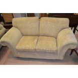 Two late 20th Century 'Laura Ashley' settees - a two seater and a three seater on casters