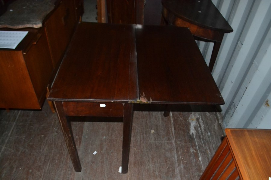 A George III mahogany tea table, fitted with a single drawer, raised on square legs, circa 1770, - Image 4 of 4