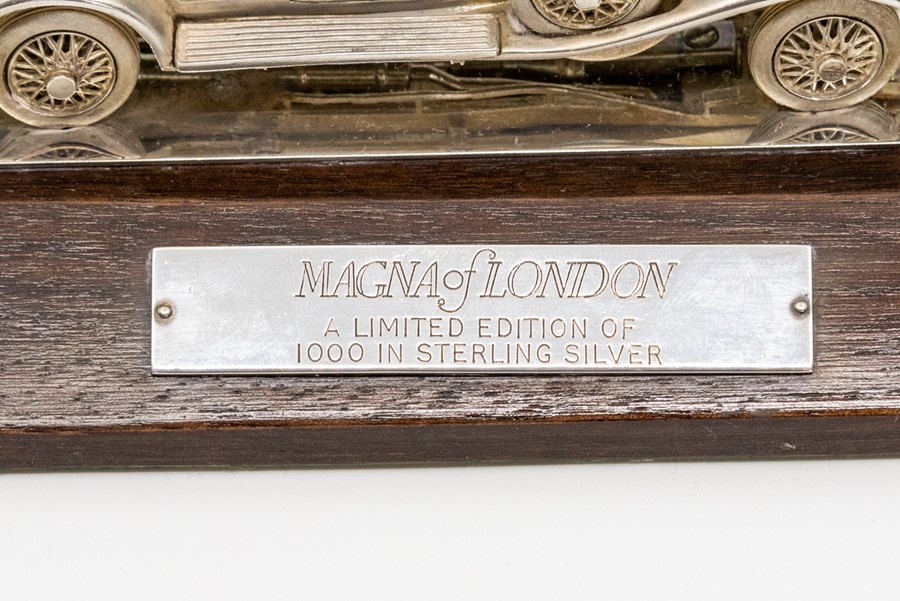 An Elizabeth II sterling silver desk model of a 1932 Rolls-Royce Phantom II Roadster, Magna - Image 6 of 8