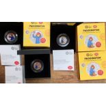 Three Royal Mint Silver Proof Paddington 50p  Coins in Original Cases with Certificate. 2 x