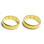 Posy Ring.  Circa 17th century AD. Gold, 5.60g. 21.42 mm. UK ring size: Q, US size 8.5. A very