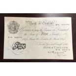 Bank of England Peppiatt Five Pound Banknote H76 035576 26th March 1945. High grade.