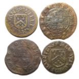 17th Century, Kent Trade Tokens.  Ashford (4), Hen Wise, halfpenny. Grocers Arms 1664, 1.39g. W17.