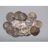 English Medieval Silver Pennies.  A group of hammered silver pence, (15) from various reigns. Edward
