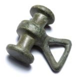 Celtic toggle. A very fine example of a late Iron Age baluster-headed toggle with projecting