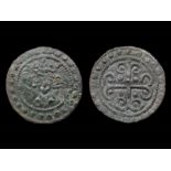 English Medieval Jetton.  Edward II, 1307-27. Type 1, Sterling head (Fox class 11). Copper, 1.06g.