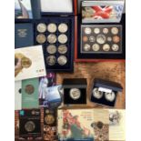 Royal Mint sets and commemorative coins, includes  2006 year set, Silver Proof 2017 Canute £5,