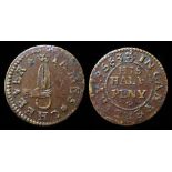 James Cheever. Canterbury, Kent, 17th Century Trade Token.  JAMES CHEEVER, hand holding shears. R.