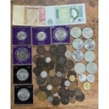 Small coin collection of UK & World Coins, includes pre 47 and pre 20 silver and  commemorative