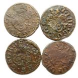 17th Century, Kent Tokens.  Greenwich (4). E. B, George & Dragon. Farthing. 0.73g. W314. E. B,