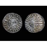 Edward I Penny.  Silver, 1.41g. 19.69 mm. Crowned facing bust, +EDWR ANGL DNS HYB. R. Cross with