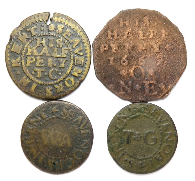 17th Century, Kent Trade Tokens.  Sevenoaks (4), Thomas Green, Mercer's Arms. Halfpenny 1668. 2.04g. - Bild 2 aus 2