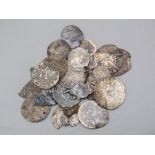 English Medieval Hammered Silver Coins.  A group of pennies & halfpence from various reigns