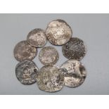 Stuart Period Coins.  (8) Hammered silver coins from the reigns of Charles I, (2) halfgroats, (4)