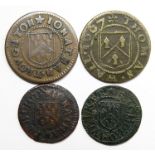 17th Century, Kent Tokens.  Maidstone (4). Jonathan Troughton, Grocers Arms. Halfpenny 1668. 2.