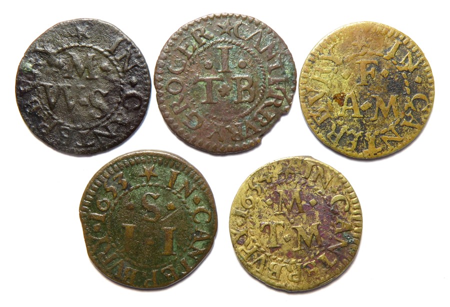 17th Century, Kent Trade Tokens.  Canterbury (5), John Simpson. I, Rampant lion, farthing 1653. 1.