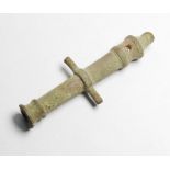 Toy Cannon.  Circa 18th century. Copper-alloy, 22.04g. 69.72 mm. A cast bronze toy cannon modelled