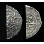 Henry I cut halfpenny, type xv. Obverse: Crowned bust facing with head three-quarters left,