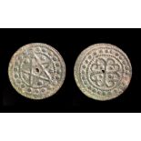 English Medieval Jetton.  Edward II, 1307-27. Type 12. Copper, 1.44g. 20.77 mm. Pentangle with