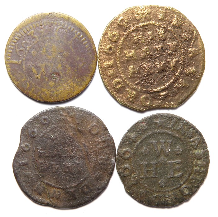 17th Century, Kent Trade Tokens.  Ashford (4), Hen Wise, halfpenny. Grocers Arms 1664, 1.39g. W17. - Bild 2 aus 2