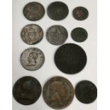British 18th & 19th Century token coins, includes  2 x North Wales 1793 & 1788, South Wales 1793