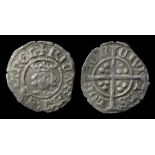 Richard II halfpenny, London. 1377-1399 AD. Intermediate  style. Obverse: facing bust; +RICARD REX