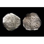 Stephen Penny.  Circa 1136-1145. Silver, 1.2 grams. 18.5 mm. Watford type. +S [ ] NE. Crowned bust