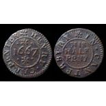 Henry Carpenter. Canterbury, Kent, 17th Century Trade Token.  HENRY CARPENTER, 1667. R. IN