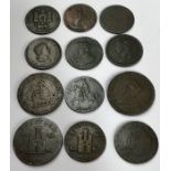 British 18th & 19th Century tokens, includes Norfolk 1792 halfpenny Bolingbroke’s edge,  Norwich