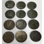 British 18th & 19th Century token coins, includes  Shropshire halfpenny 1792 Coalbrook (Keatley