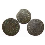 17th Century, Kent Tokens.  Chilham (3). John Collman. Arms of three fleur-de-lis. Halfpenny 1664.