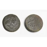 Guinea Coin Weight.  A brass verification weight for the gold guinea of William III. Obverse: