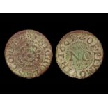 Nicholas Cole. Plymouth, Devon 17th Century Token.  NICHOLAS COLE, A rose. R. OF PLYMOVTH 1665. N.C.