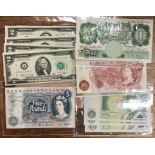 Banknotes, includes Bank of England Fforde £5, O’Brien £1 & 2 x 10 Shillings, Page consecutive run