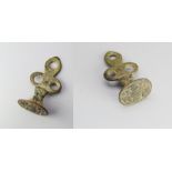 Seal Matrix.  Circa 17th century AD. Copper-alloy, 4.48g. 28.91 mm. A personal seal matrix with a