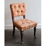 A collection of 19th cent Victorian chairs with buttoned upholstery