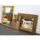 A collection of various 19th century and later mirrors