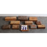 A collection of Indian wooden boxes