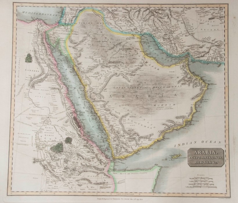 Thomson, John. [A New General Atlas, c.1817]. Featuring 64 sheets of hand-coloured, copper- - Image 4 of 7