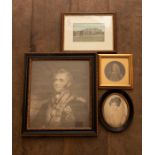 Collection of framed pictures relating to the Anson family, including two late-18th century