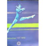 Otl Aicher (German, 1922-1991). Munich Olympics poster, Munchen 1972, 84cm by 60cm. Vibrant colours,