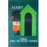 Patrick Tilley (20th Century). The Sunday Times, Alert, poster, 1960, 30" by 20". Vibrant colours,