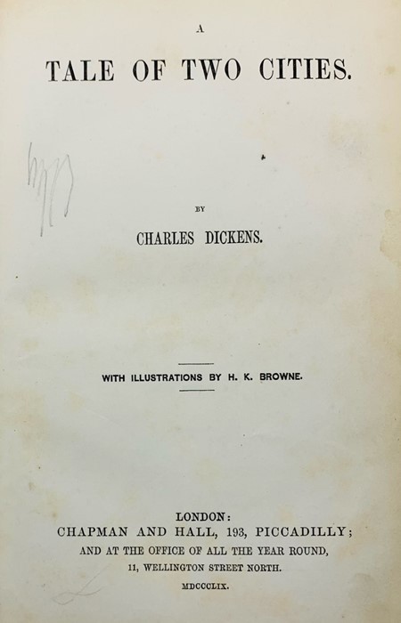 Dickens, Charles. A Tale of Two Cities, first edition, first state, London: Chapman and Hall, - Image 2 of 3