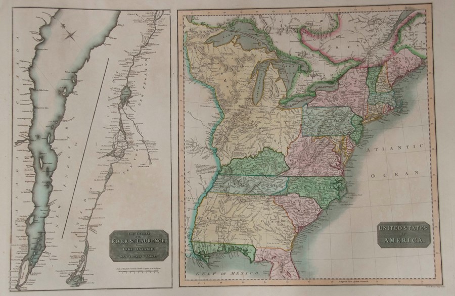 Thomson, John. [A New General Atlas, c.1817]. Featuring 64 sheets of hand-coloured, copper- - Image 7 of 7