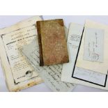 Miscellaneous collection of ephemera, to include a handwritten letter headed Caldwell Hall, 1865,